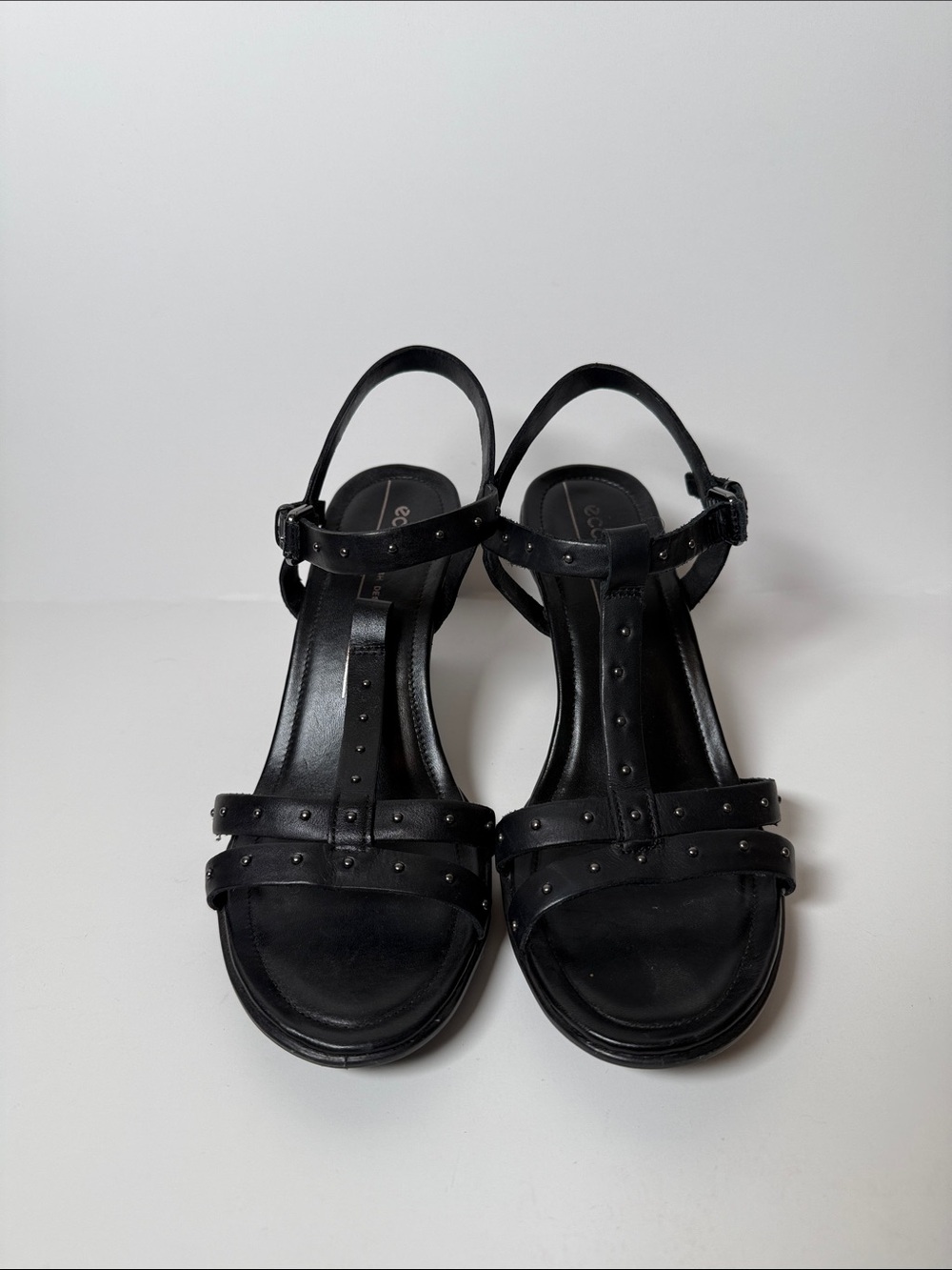 ECCO Shape 65 Sleek Leather Black Sandal (Size 38)